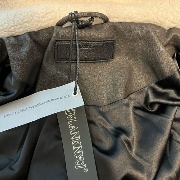 ❄️Blank NYC Faux Leather Aviator Jacket with Faux Shearling Collar - Picture 4 of 8